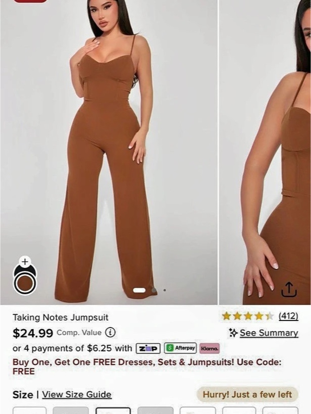 Fashion Nova Jumpsuit Brown Wide Leg